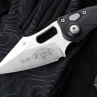 Microtech Stitch- OTS Auto Knife- Black Handle- Satin Blade 169-4