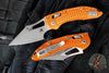 Microtech Stitch RAM LOK Knife- MINI- Orange Finished Frag Pattern Aluminum Handle- Apocalyptic Blade 169MRL-10 APFROR