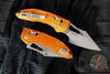 Microtech Stitch RAM LOK Knife- MINI- Orange Finished Frag Pattern Aluminum Handle- Apocalyptic Blade 169MRL-10 APFROR