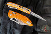Microtech Stitch RAM LOK Knife- MINI- Orange Finished Frag Pattern Aluminum Handle- Apocalyptic Blade 169MRL-10 APFROR