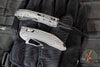 Microtech Stitch RAM LOK Knife- MINI- Natural Color Finished Frag Pattern Aluminum Handle- Black Blade 169MRL-1 FRNC