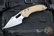 Microtech Stitch RAM LOK Knife- Tan Fluted G-10 Handle- Apocalyptic Plain Edge Blade 169RL-10 APFLGTTA