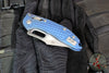 Marfione Select Stitch RAM LOK Knife- Antique Blue Anodized Frag Pattern Titanium Handle- Apocalyptic Finished Blade- Blue Backstrap 169RL-10 APFRMS2