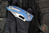 Marfione Select Stitch RAM LOK Knife- Antique Blue Anodized Frag Pattern Titanium Handle- Apocalyptic Finished Blade- Blue Backstrap 169RL-10 APFRMS2