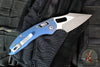 Marfione Select Stitch RAM LOK Knife- Smooth Antique Blue Anodized Titanium Handle- Apocalyptic Finished Blade- Blue Backstrap 169RL-10 APMS2