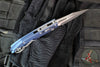 Marfione Select Stitch RAM LOK Knife- Smooth Antique Blue Anodized Titanium Handle- Apocalyptic Finished Blade- Blue Backstrap 169RL-10 APMS2