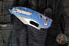 Marfione Select Stitch RAM LOK Knife- Smooth Antique Blue Anodized Titanium Handle- Apocalyptic Finished Blade- Blue Backstrap 169RL-10 APMS2