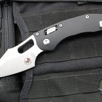 Microtech Stitch RAM LOK Knife- Black Fluted G-10 Handle- Stonewash Plain Edge Blade 169RL-10 FLGTBK