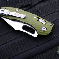 Microtech Stitch Folder Knife- Ram Lok- OD Green Fluted Aluminum Handle- Stonewash Blade 169RL-10 FLOD