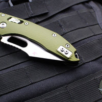 Microtech Stitch Folder Knife- Ram Lok- OD Green Fluted Aluminum Handle- Stonewash Blade 169RL-10 FLOD