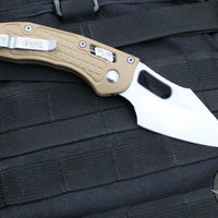 Microtech Stitch RAM LOK Knife- Tan Frag G-10 Handle- Stonewash Blade 169RL-10 FRGTTA