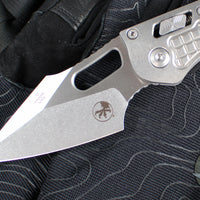 Marfione Select Stitch RAM LOK Knife- Frag Pattern Stonewash Titanium Handle- Stonewash Blade- Bronze Backstrap 169RL-10 FRMS1