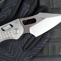 Marfione Select Stitch RAM LOK Knife- Frag Pattern Stonewash Titanium Handle- Stonewash Blade- Bronze Backstrap 169RL-10 FRMS1