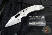 Marfione Select Stitch RAM LOK Knife- Frag Pattern Stonewash Titanium Handle- Stonewash Blade- Blue Backstrap 169RL-10 FRMS2