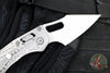 Marfione Select Stitch RAM LOK Knife- Frag Pattern Stonewash Titanium Handle- Stonewash Blade- Blue Backstrap 169RL-10 FRMS2