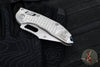 Marfione Select Stitch RAM LOK Knife- Frag Pattern Stonewash Titanium Handle- Stonewash Blade- Blue Backstrap 169RL-10 FRMS2