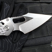 Marfione Select Stitch RAM LOK Knife- Frag Pattern Stonewash Titanium Handle- Stonewash Blade- Purple Backstrap 169RL-10 FRMS3