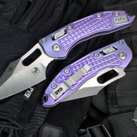 Marfione Select Stitch RAM LOK Knife- Frag Pattern Purple Haze Anodized Titanium Handle- Stonewash Blade- Purple Backstrap 169RL-10 FRMS5