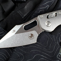 Marfione Select Stitch RAM LOK Knife- Smooth Stonewash Titanium Handle- Stonewash Blade- Bronze Backstrap 169RL-10 MS1