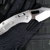 Marfione Select Stitch RAM LOK Knife- Smooth Stonewash Titanium Handle- Stonewash Blade- Bronze Backstrap 169RL-10 MS1
