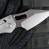 Marfione Select Stitch RAM LOK Knife- Smooth Stonewash Titanium Handle- Stonewash Blade- Bronze Backstrap 169RL-10 MS1