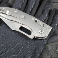 Marfione Select Stitch RAM LOK Knife- Smooth Stonewash Titanium Handle- Stonewash Blade- Bronze Backstrap 169RL-10 MS1