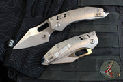 Marfione Select Stitch RAM LOK Knife- Smooth Stonewash Titanium Handle- Stonewash Blade- Blue Backstrap 169RL-10 MS2