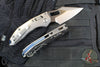 Marfione Select Stitch RAM LOK Knife- Smooth Stonewash Titanium Handle- Stonewash Blade- Blue Backstrap 169RL-10 MS2