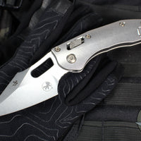 Marfione Select Stitch RAM LOK Knife- Smooth Stonewash Titanium Handle- Stonewash Blade- Flamed Backstrap 169RL-10 MS4