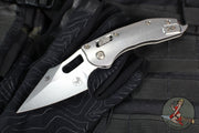 Marfione Select Stitch RAM LOK Knife- Smooth Stonewash Titanium Handle- Stonewash Blade- Flamed Backstrap 169RL-10 MS4
