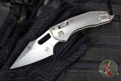 Marfione Select Stitch RAM LOK Knife- Smooth Stonewash Titanium Handle- Stonewash Blade- Flamed Backstrap 169RL-10 MS4