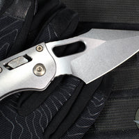 Marfione Select Stitch RAM LOK Knife- Smooth Stonewash Titanium Handle- Stonewash Blade- Flamed Backstrap 169RL-10 MS4