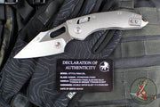 Marfione Select Stitch RAM LOK Knife- Smooth Stonewash Titanium Handle- Stonewash Blade- Bronze Backstrap 169RL-10 MS1