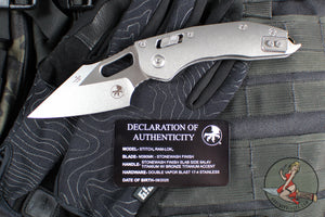 Marfione Select Stitch RAM LOK Knife- Smooth Stonewash Titanium Handle- Stonewash Blade- Bronze Backstrap 169RL-10 MS1