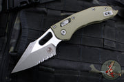 Microtech Stitch RAM LOK Knife- OD Green Fluted G-10 Handle- Apocalyptic Part Serrated Blade 169RL-11 APFLGTOD