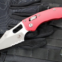 Microtech Stitch RAM LOK Knife- Red Fluted Aluminum Handle- Apocalyptic Part Serrated Blade 169RL-11 APFLRD