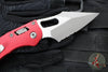 Microtech Stitch RAM LOK Knife- Red Fluted Aluminum Handle- Apocalyptic Part Serrated Blade 169RL-11 APFLRD