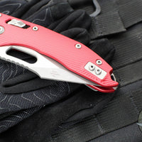 Microtech Stitch RAM LOK Knife- Red Fluted Aluminum Handle- Apocalyptic Part Serrated Blade 169RL-11 APFLRD
