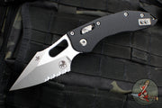 Microtech Stitch RAM LOK Knife- Black Fluted G-10 Handle- Stonewash Part Serrated Blade 169RL-11 FLGTBK