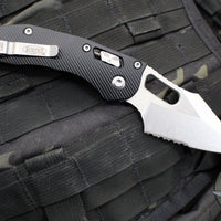 Microtech Stitch RAM LOK Knife- Black Fluted Aluminum Handle- Stonewash Part Serrated Blade 169RL-11 FL