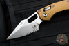 Microtech Stitch RAM LOK Knife- Tan Fluted Aluminum Handle- Stonewash Part Serrated Blade 169RL-11 FLTA