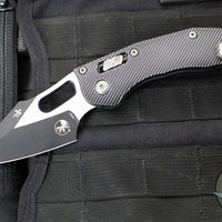 Microtech Stitch RAM LOK Knife- Distressed Black Fluted Aluminum Handle- Black Apocalyptic Blade 169RL-1 FLDBK