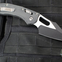 Microtech Stitch RAM LOK Knife- Distressed Black Fluted Aluminum Handle- Black Apocalyptic Blade 169RL-1 FLDBK