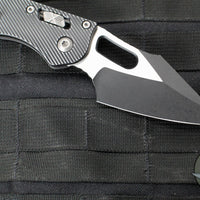 Microtech Stitch RAM LOK Knife- Distressed Black Fluted Aluminum Handle- Black Apocalyptic Blade 169RL-1 FLDBK