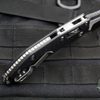 Microtech Stitch RAM LOK Knife- Black Fluted G-10 Handle- Black Blade 169RL-1 FLGTBK
