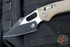 Microtech Stitch RAM LOK Knife- Tan Fluted G-10 Handle- Two-Tone Black Plain Edge Blade 169RL-1 FLGTTA