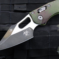 Microtech Stitch RAM LOK Knife- Outbreak Finished Fluted Aluminum Handle- Black Blade 169RL-1 FLOBS