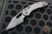 Microtech Stitch RAM LOK Knife- Fluted Carbon Fiber Handle- Black DLC Part Serrated Blade 169RL-2 DLCTFLCFS