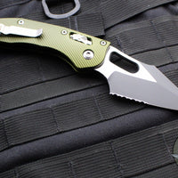 Microtech Stitch RAM LOK Knife- OD Green Fluted Aluminum Handle- Black Part Serrated Blade 169RL-2 FLOD