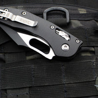 Microtech Stitch RAM LOK Knife- Black Fluted Aluminum Handle- Black Part Serrated Blade 169RL-2 FL